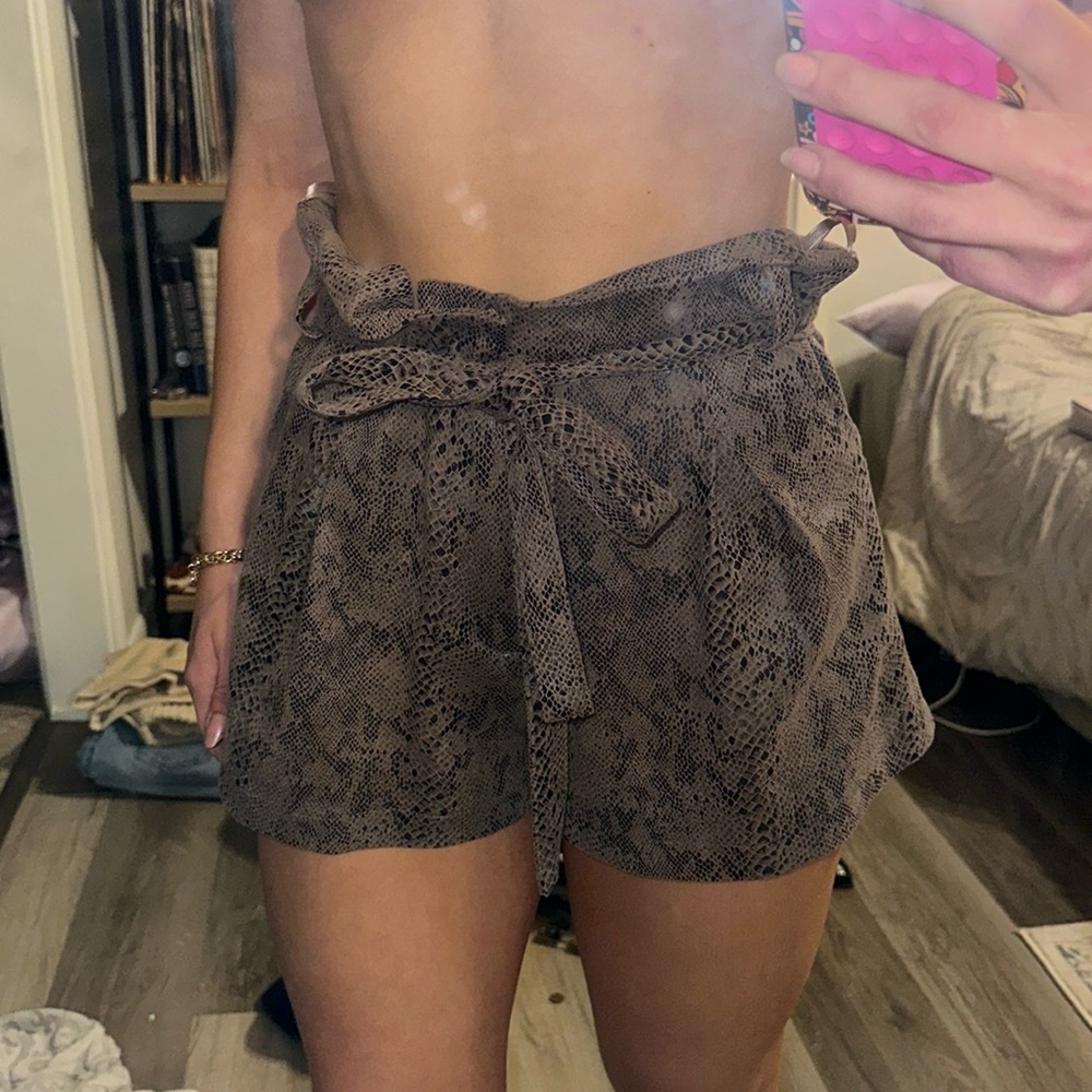 Snake print shorts